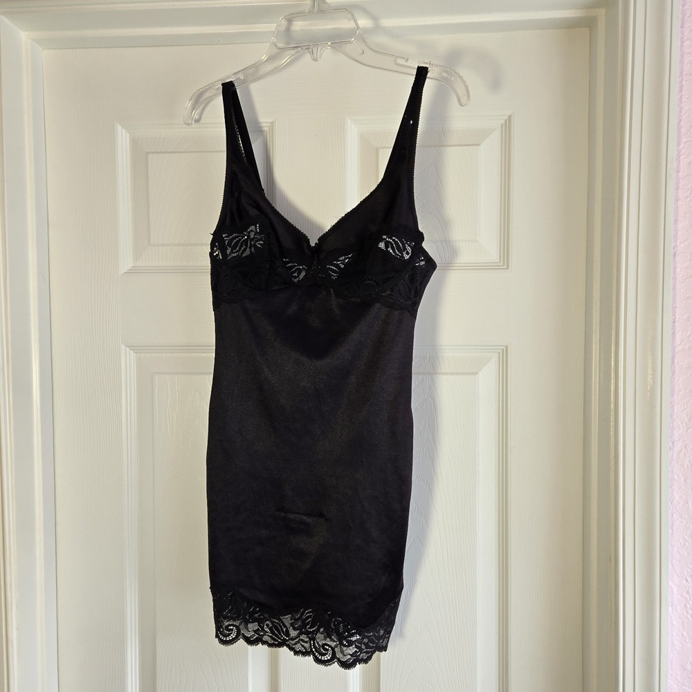 Vanity Fair Vintage Second Skin Girdle Shaper Size 34 Black‎ Slip Dress Lingerie
